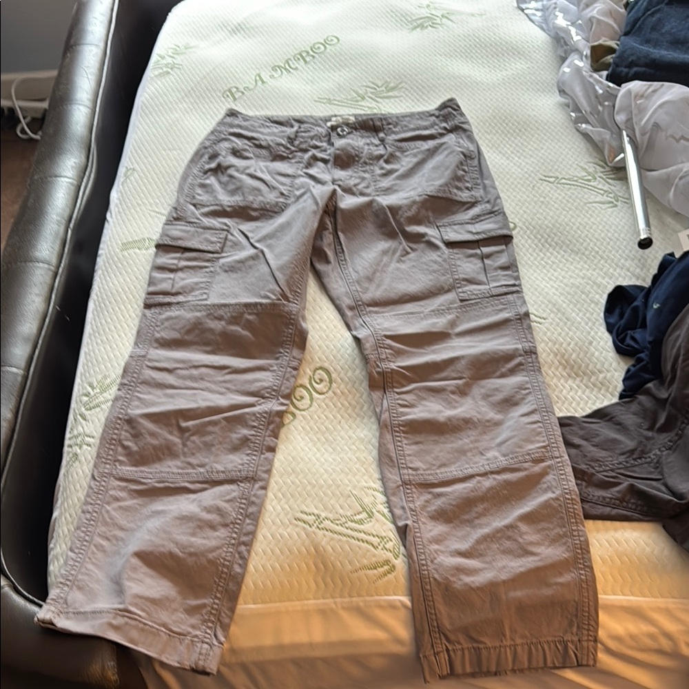 L.L. Bean Gray Cargo Pants with Articulated Seams